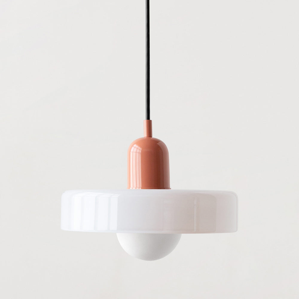 Lampe pendante Bauhaus en verre coloré