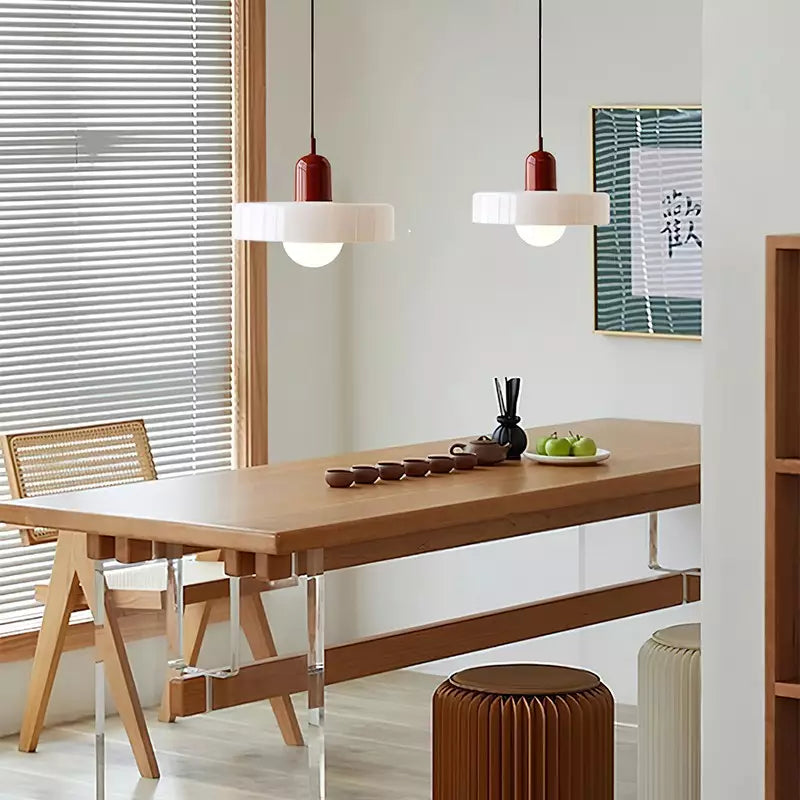 Lampe pendante Bauhaus en verre coloré