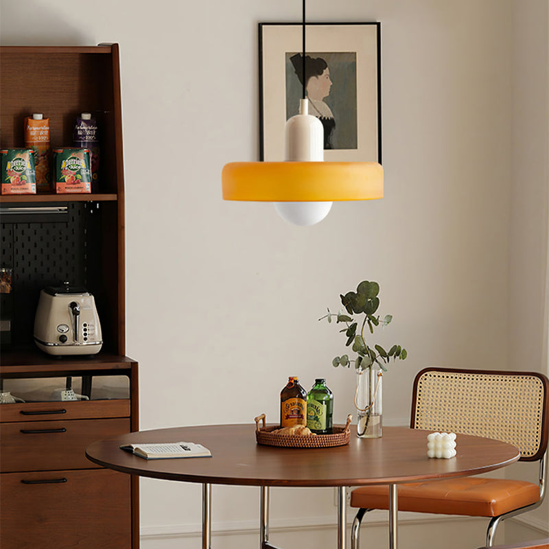 Lampe pendante Bauhaus en verre coloré