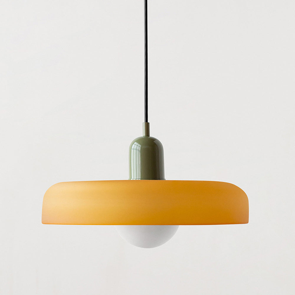Lampe pendante Bauhaus en verre coloré