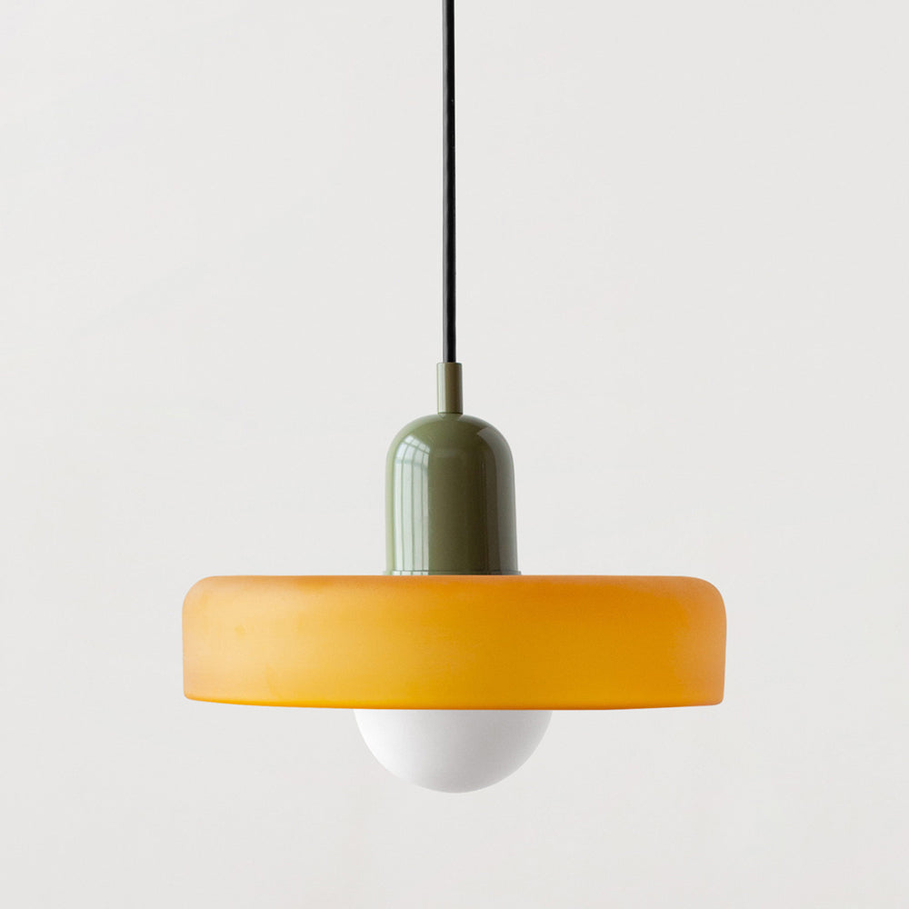 Lampe pendante Bauhaus en verre coloré