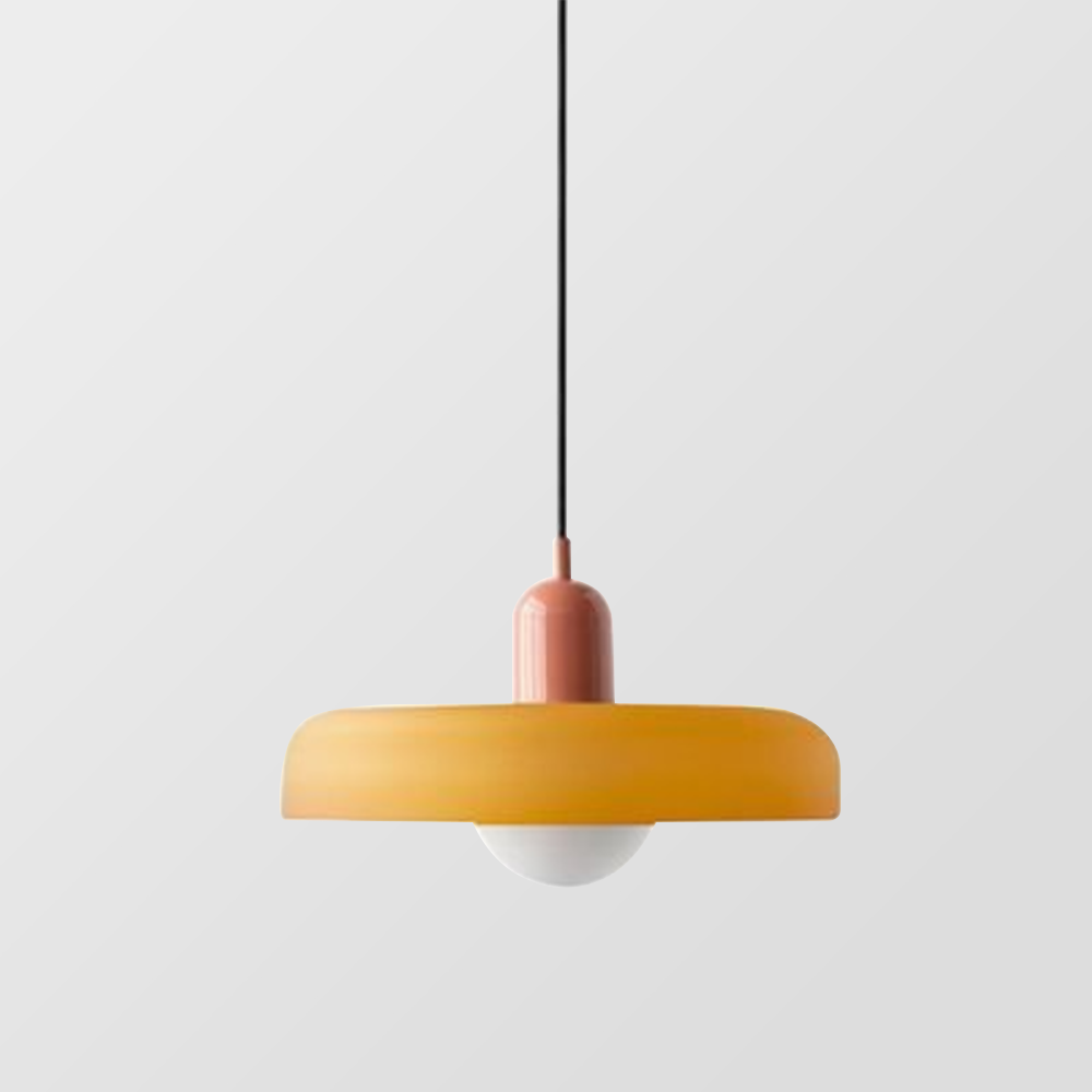 Lampe pendante Bauhaus en verre coloré