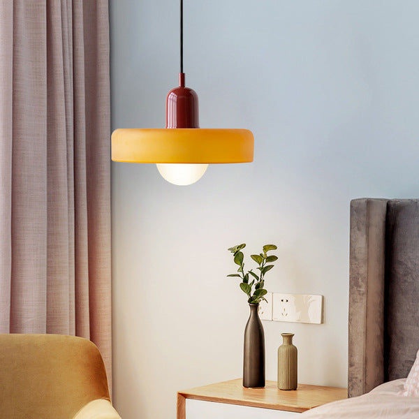 Lampe pendante Bauhaus en verre coloré