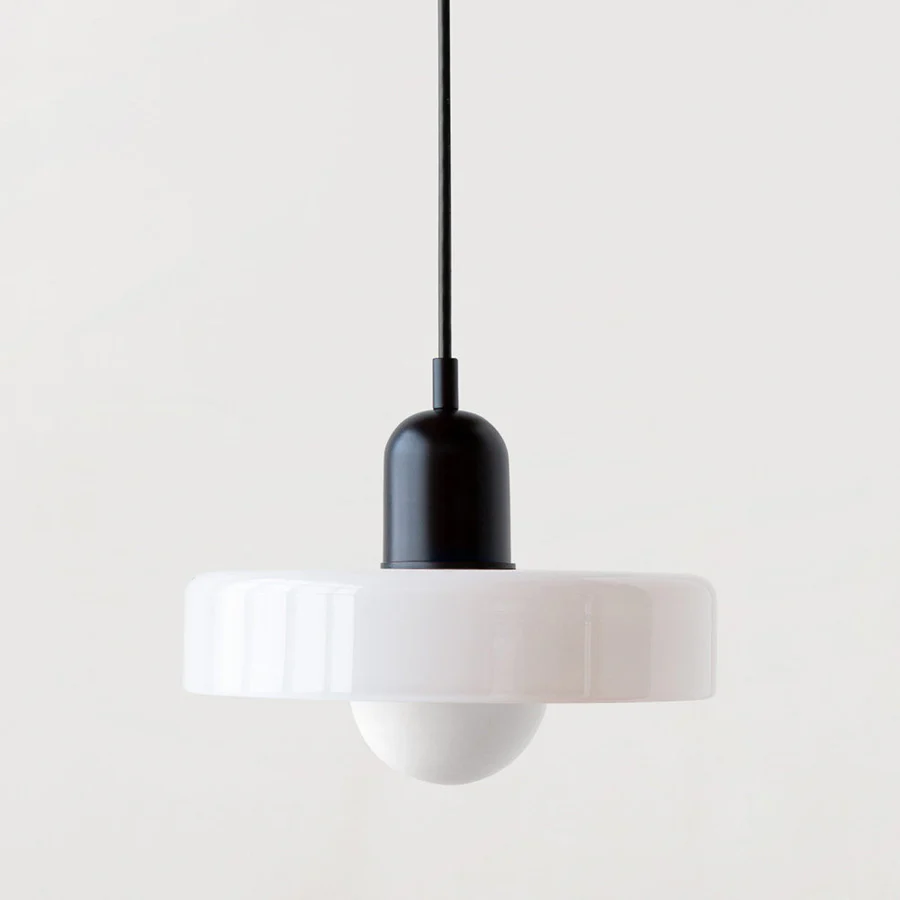 Lampe pendante Bauhaus en verre coloré