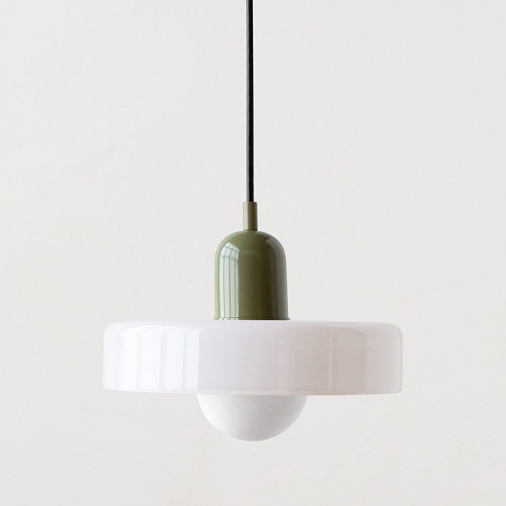 Lampe pendante Bauhaus en verre coloré