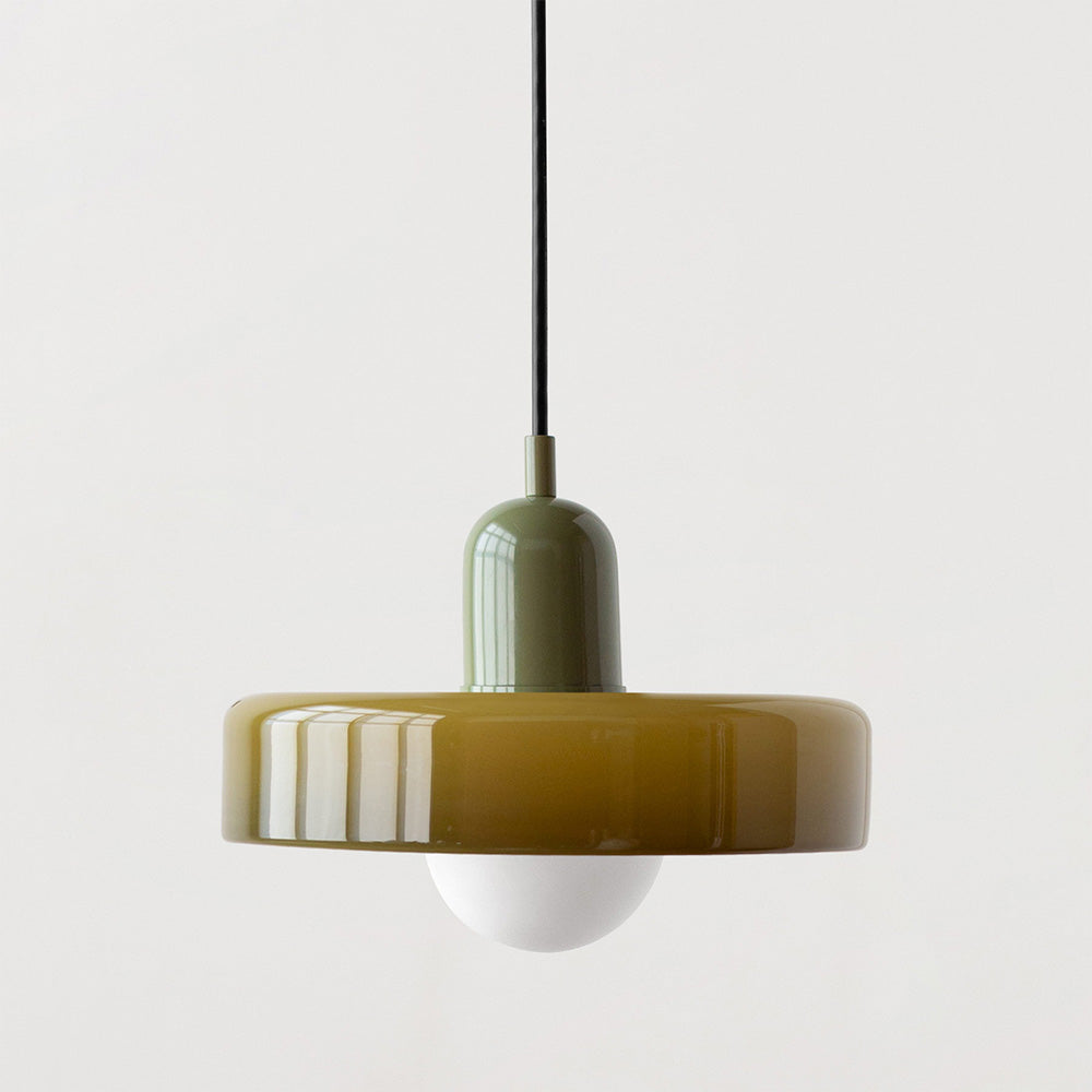 Lampe pendante Bauhaus en verre coloré
