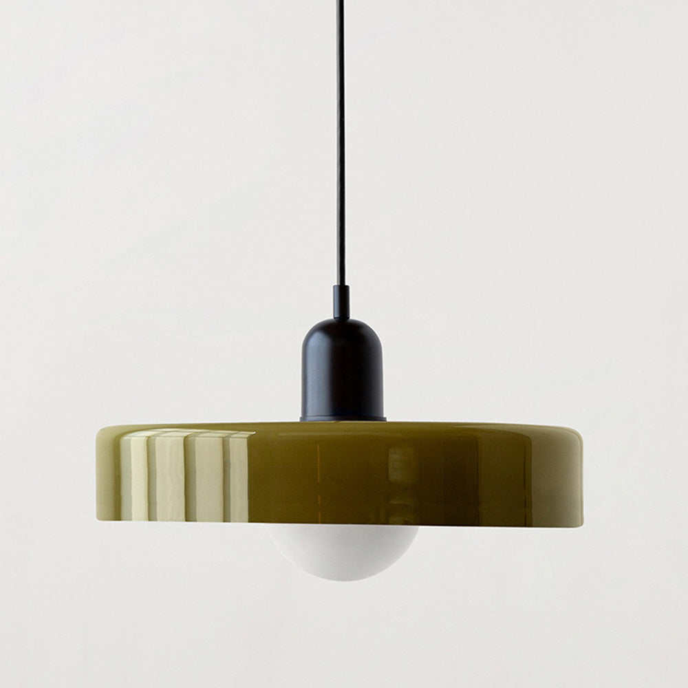 Lampe pendante Bauhaus en verre coloré