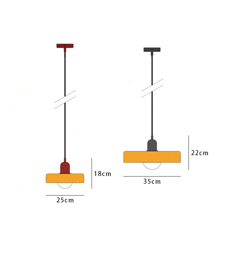 Lampe pendante Bauhaus en verre coloré