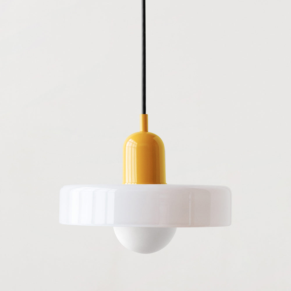 Lampe pendante Bauhaus en verre coloré