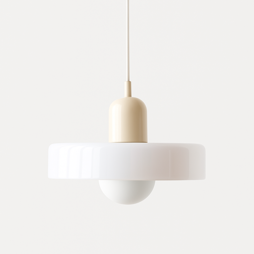 Lampe pendante Bauhaus en verre coloré