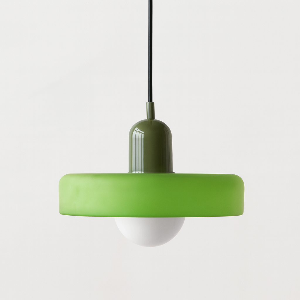 Lampe pendante Bauhaus en verre coloré