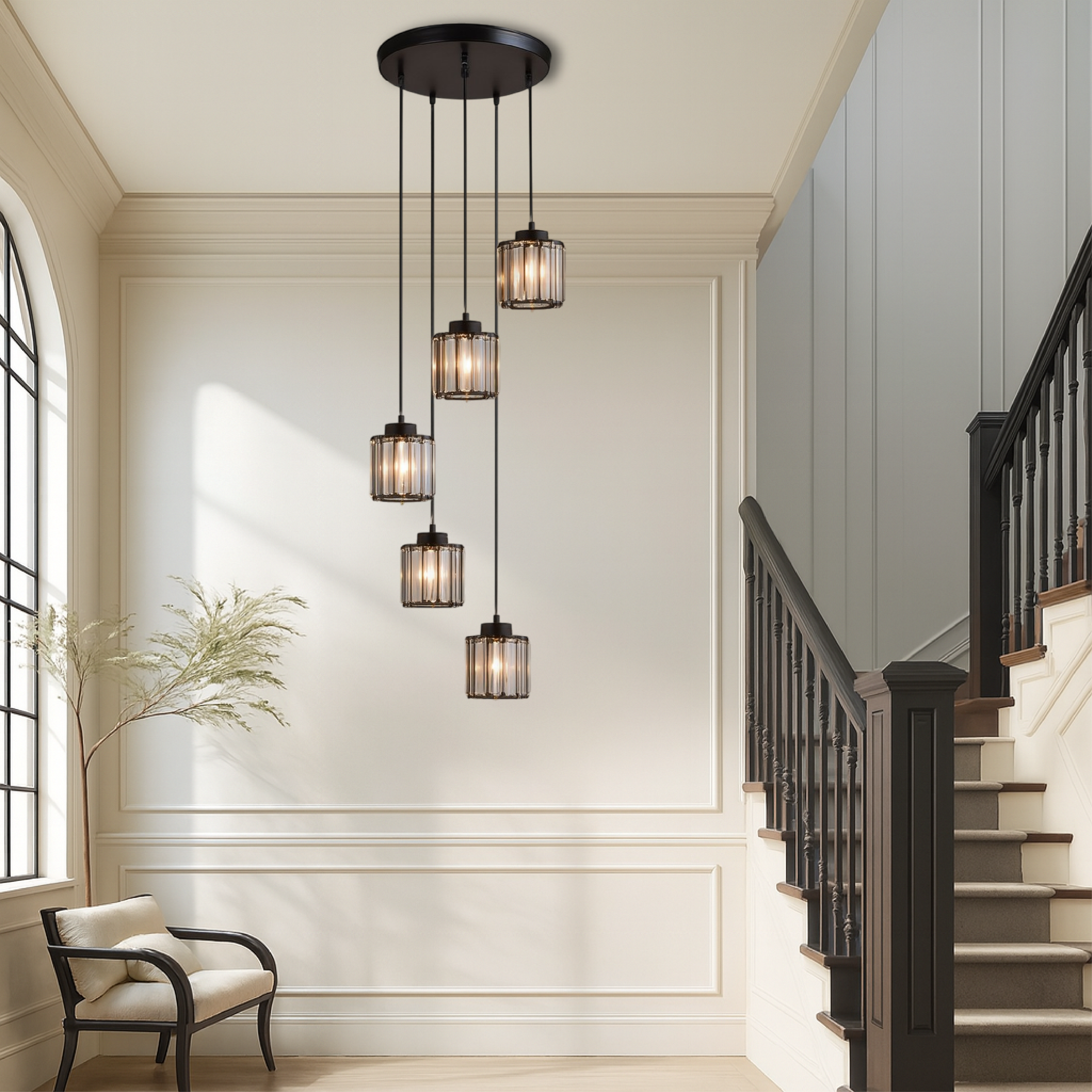 Lustre escalier en cristal Ida