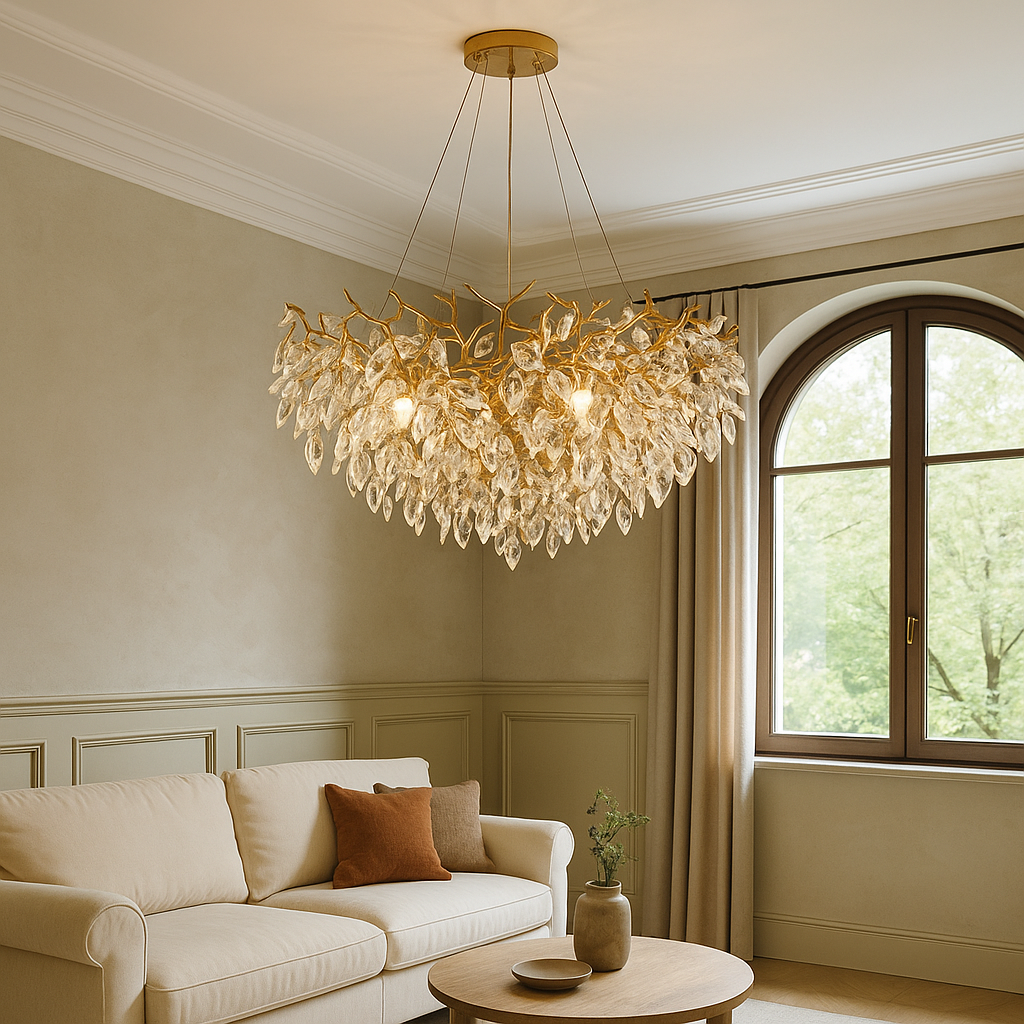 Lustre en cristal rond