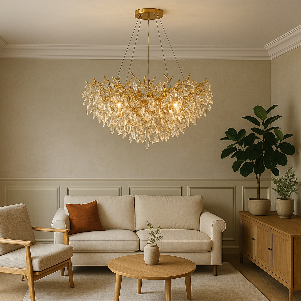 Lustre en cristal rond