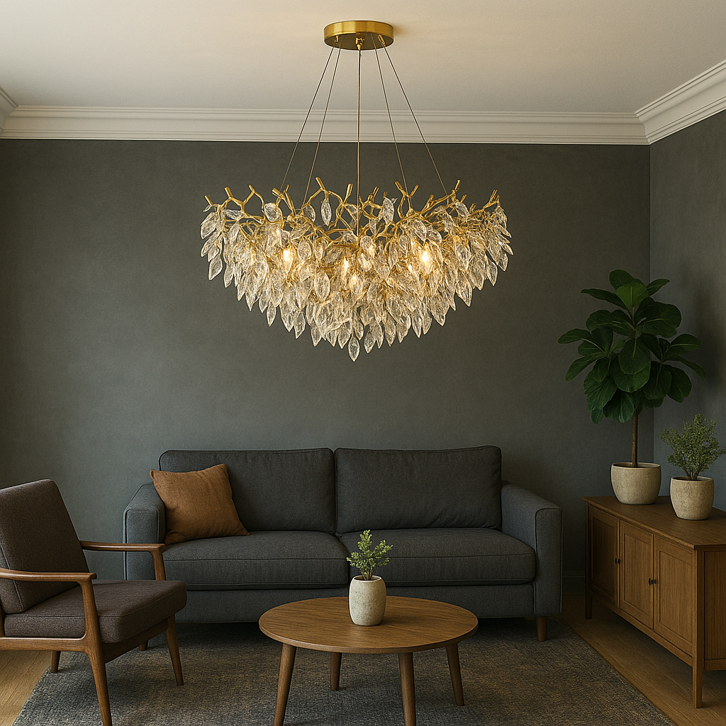 Lustre en cristal rond