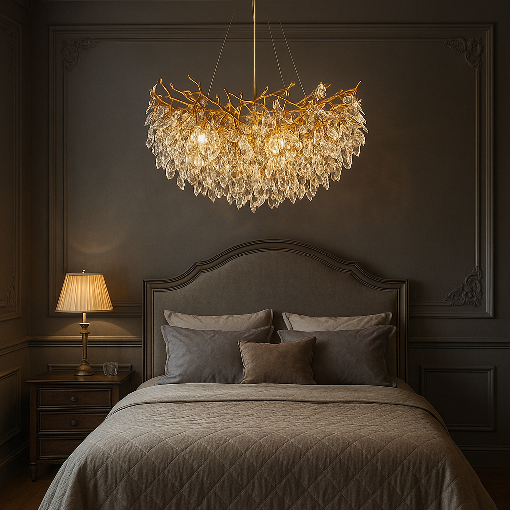 Lustre en cristal rond