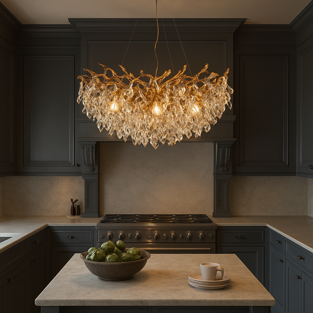 Lustre en cristal rond