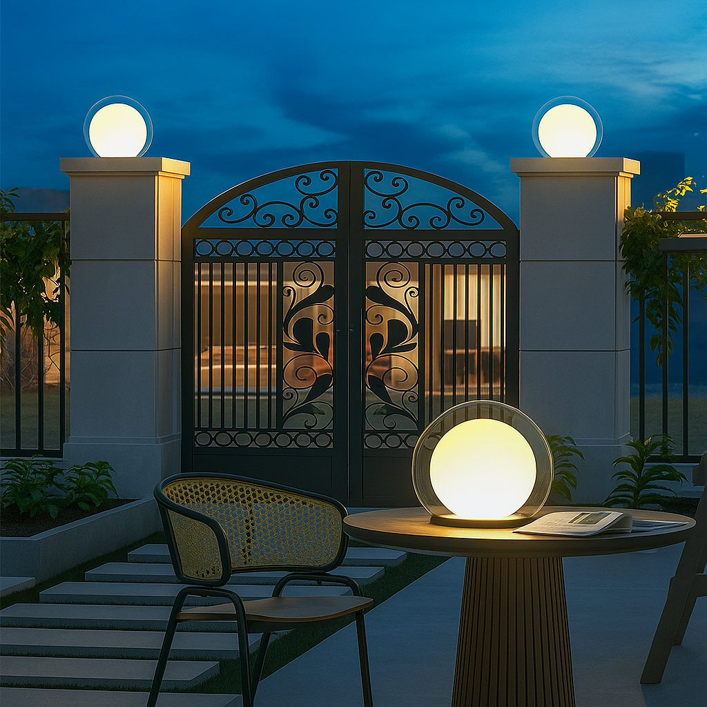 Lampe lunaire à pilier solaire