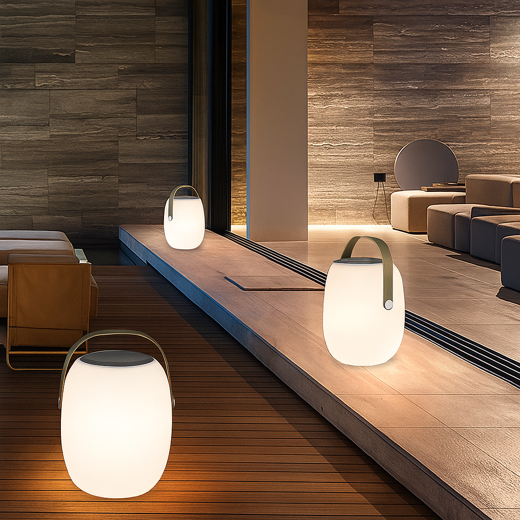 Lampe solaire portable pour terrasse