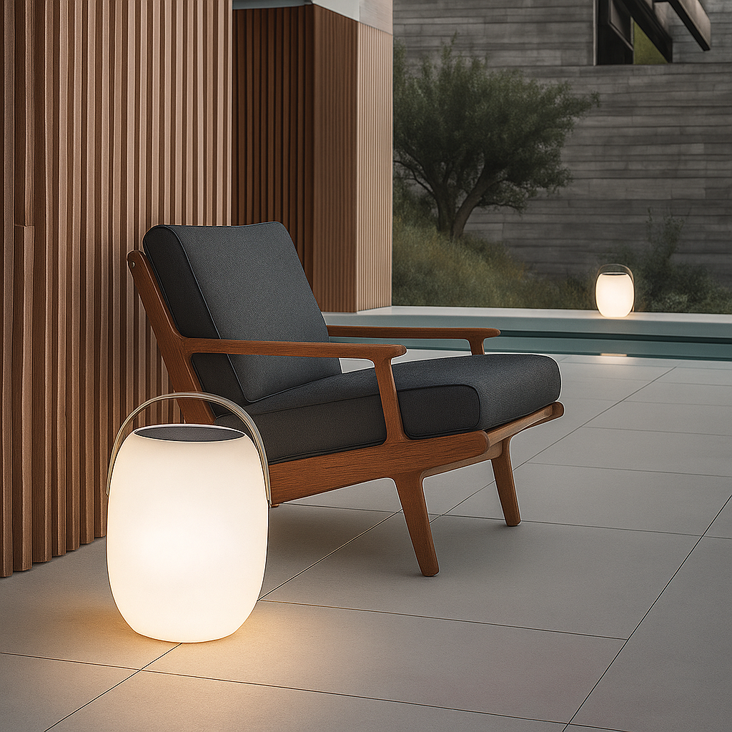 Lampe solaire portable pour terrasse