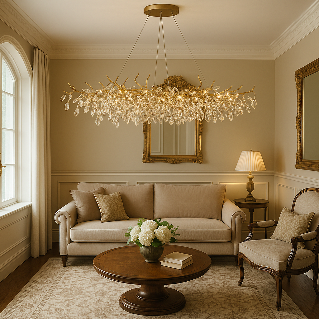 Lustre en verre de style français