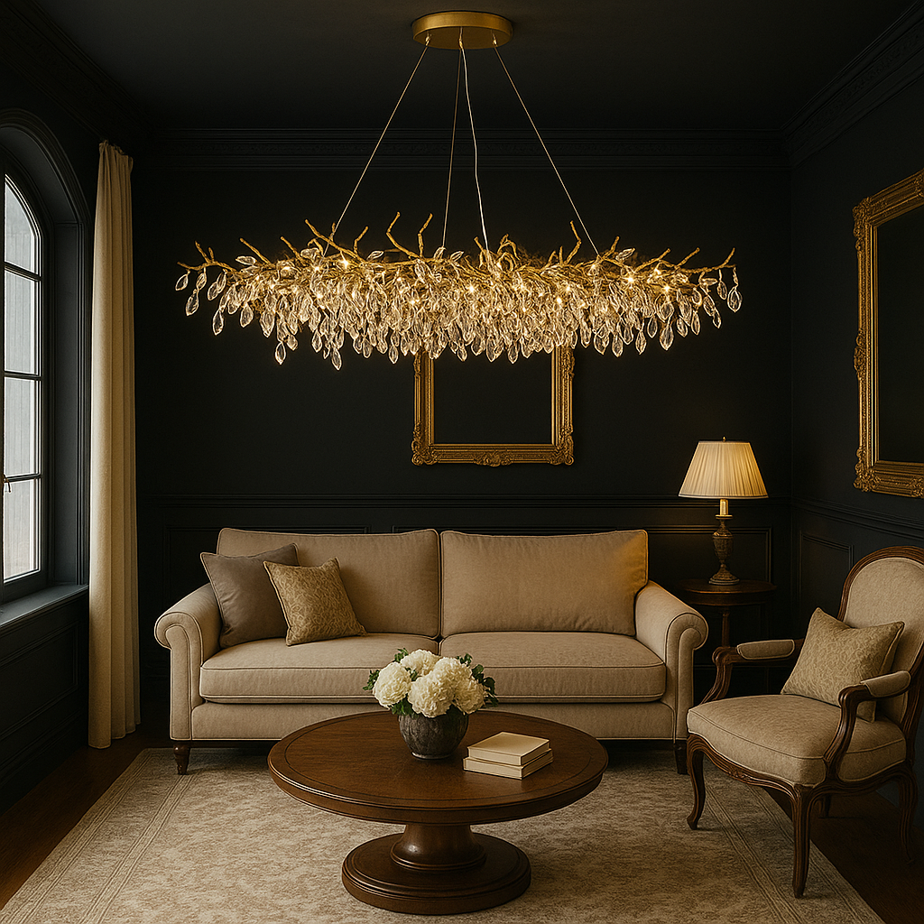 Lustre en verre de style français