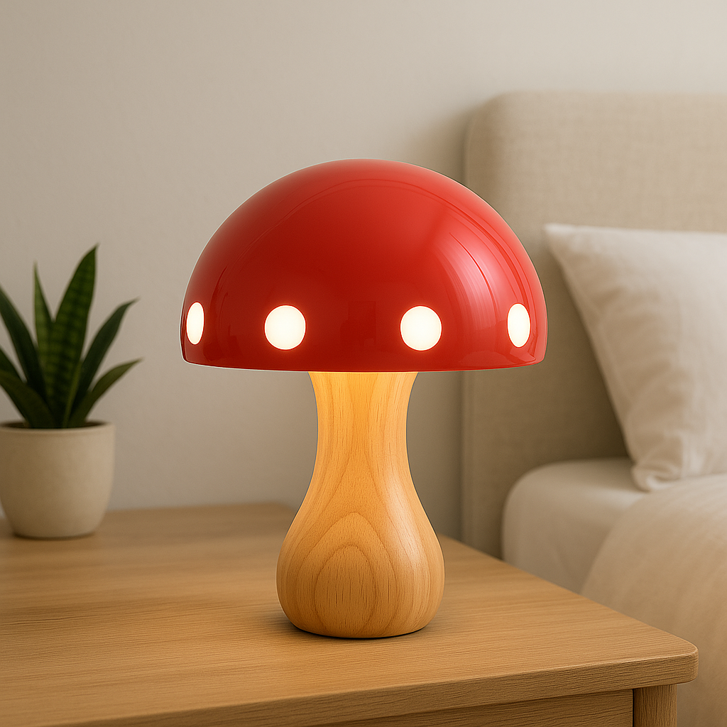 Lampe à poser en forme de champignon