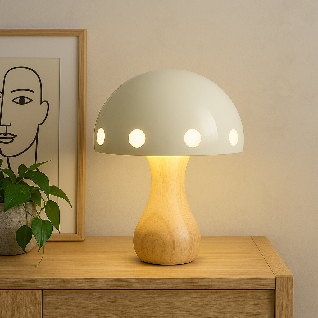Lampe à poser en forme de champignon