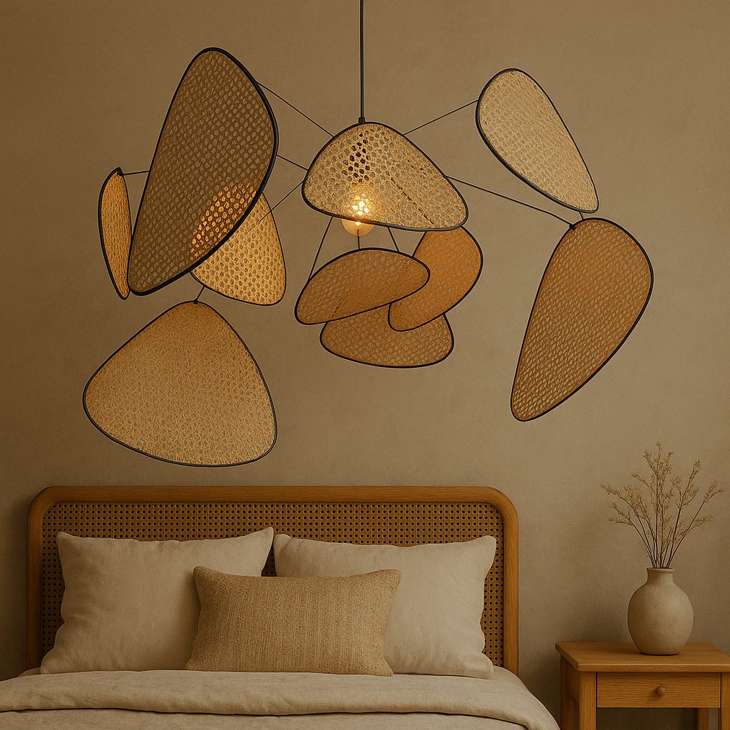 Lampe suspendue en rotin de Bria
