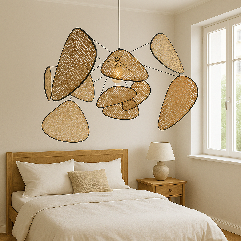 Lampe suspendue en rotin de Bria