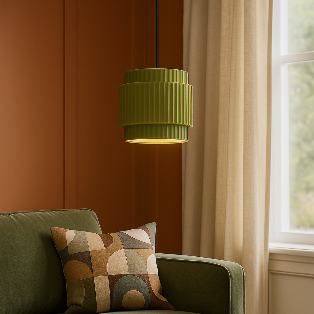 Lampe pendante colorée en céramique