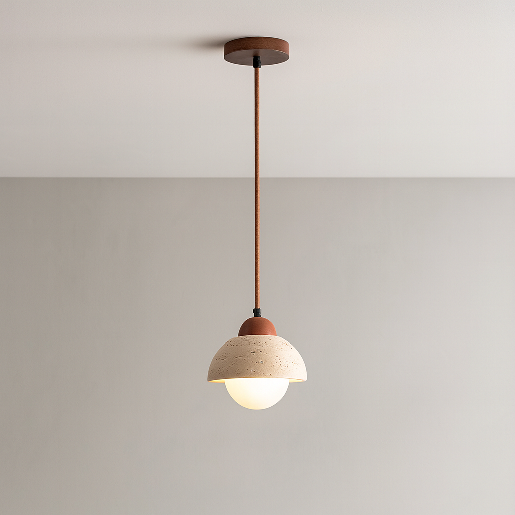 Lampe pendante en pierre en forme de champignon