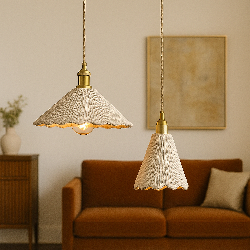 Lampe suspendue en ciment