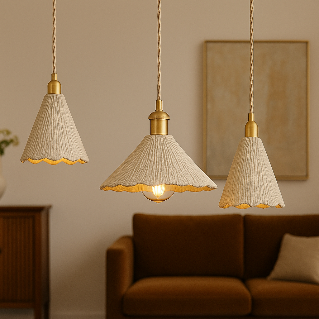 Lampe suspendue en ciment