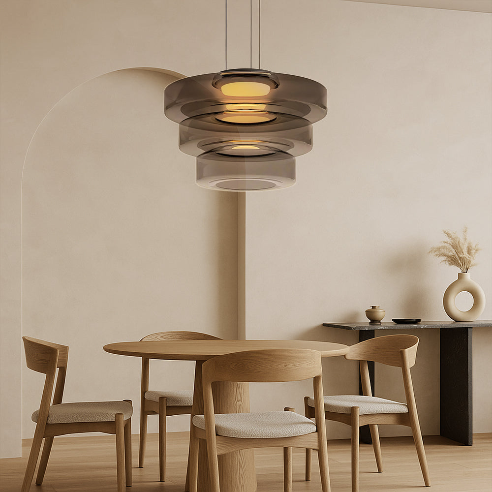 Lampe pendante danoise en verre Bauhaus