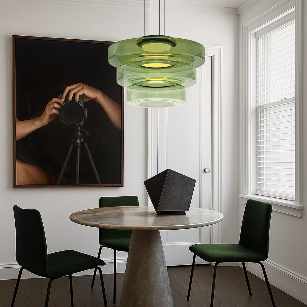 Lampe pendante danoise en verre Bauhaus