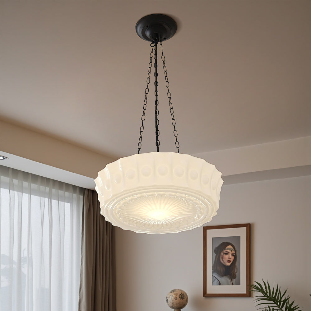 Lampe suspendue blanc laiteux