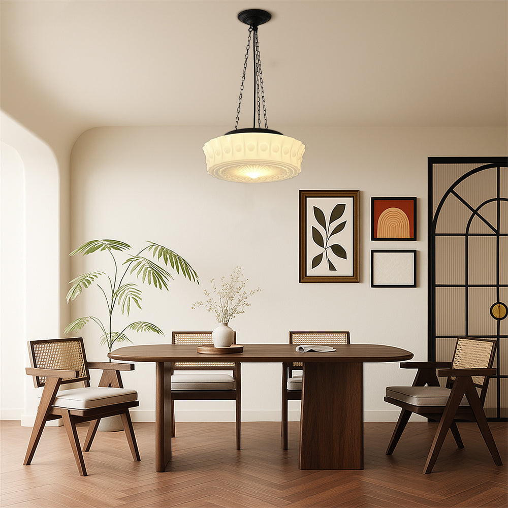 Lampe suspendue blanc laiteux