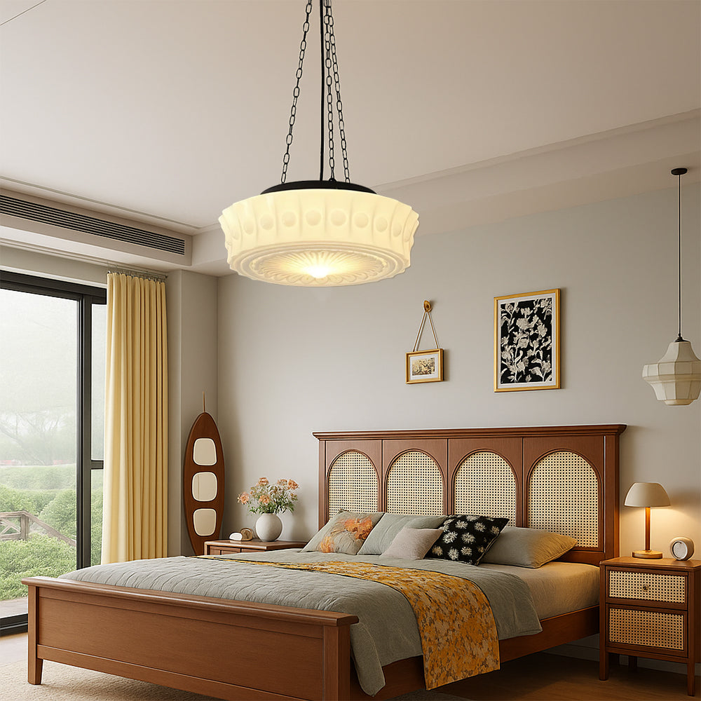 Lampe suspendue blanc laiteux