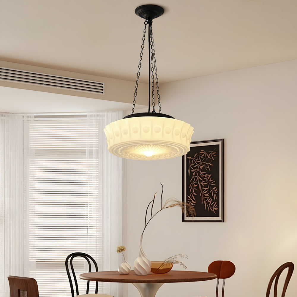 Lampe suspendue blanc laiteux