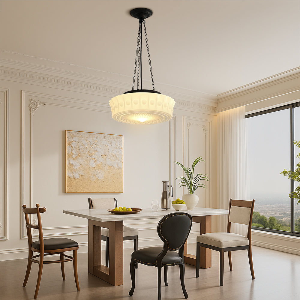 Lampe suspendue blanc laiteux