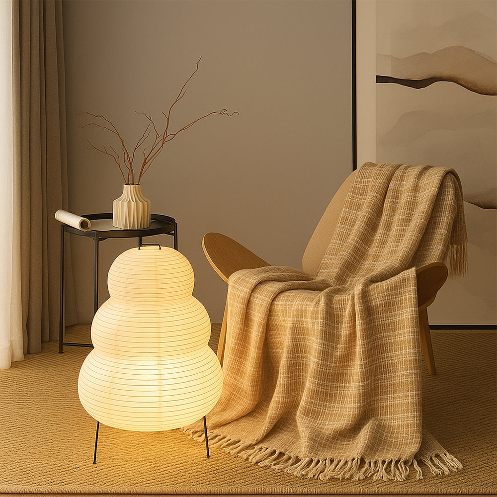Lampe de table en papier de riz