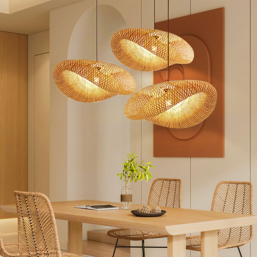 Lampe pendante en bambou