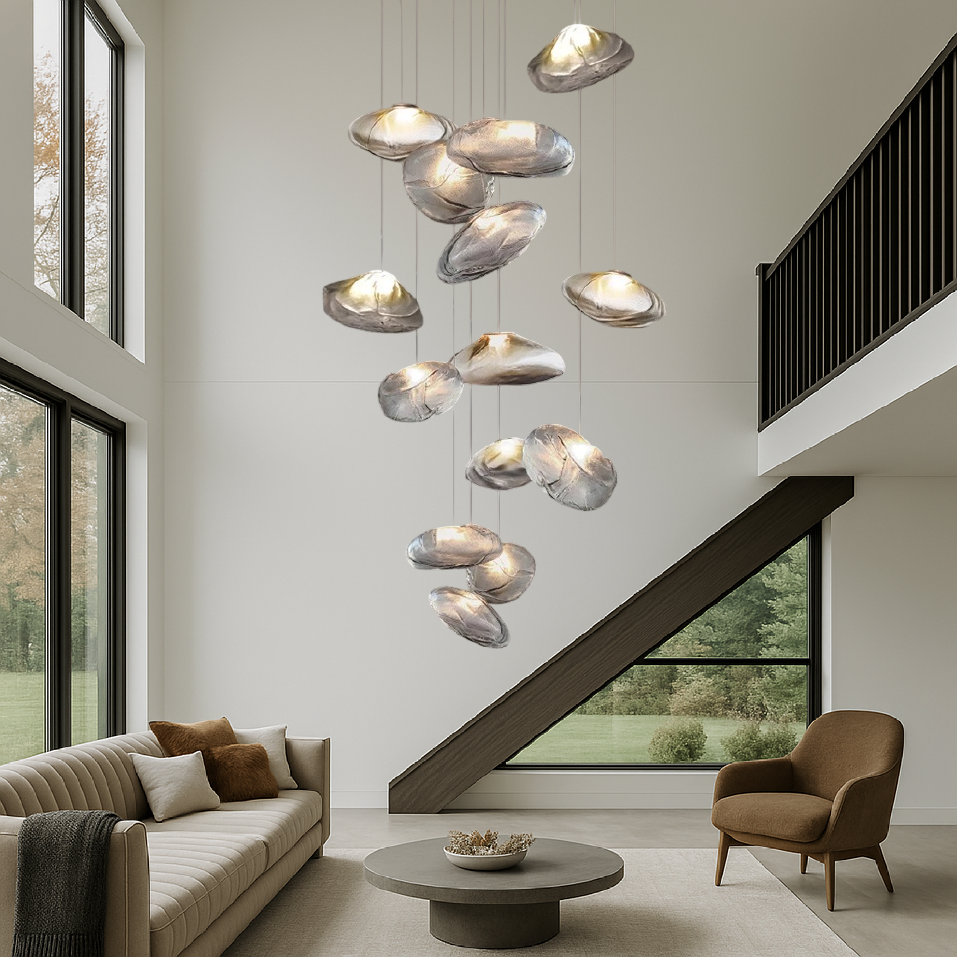 Lustre Villa en verre nordique