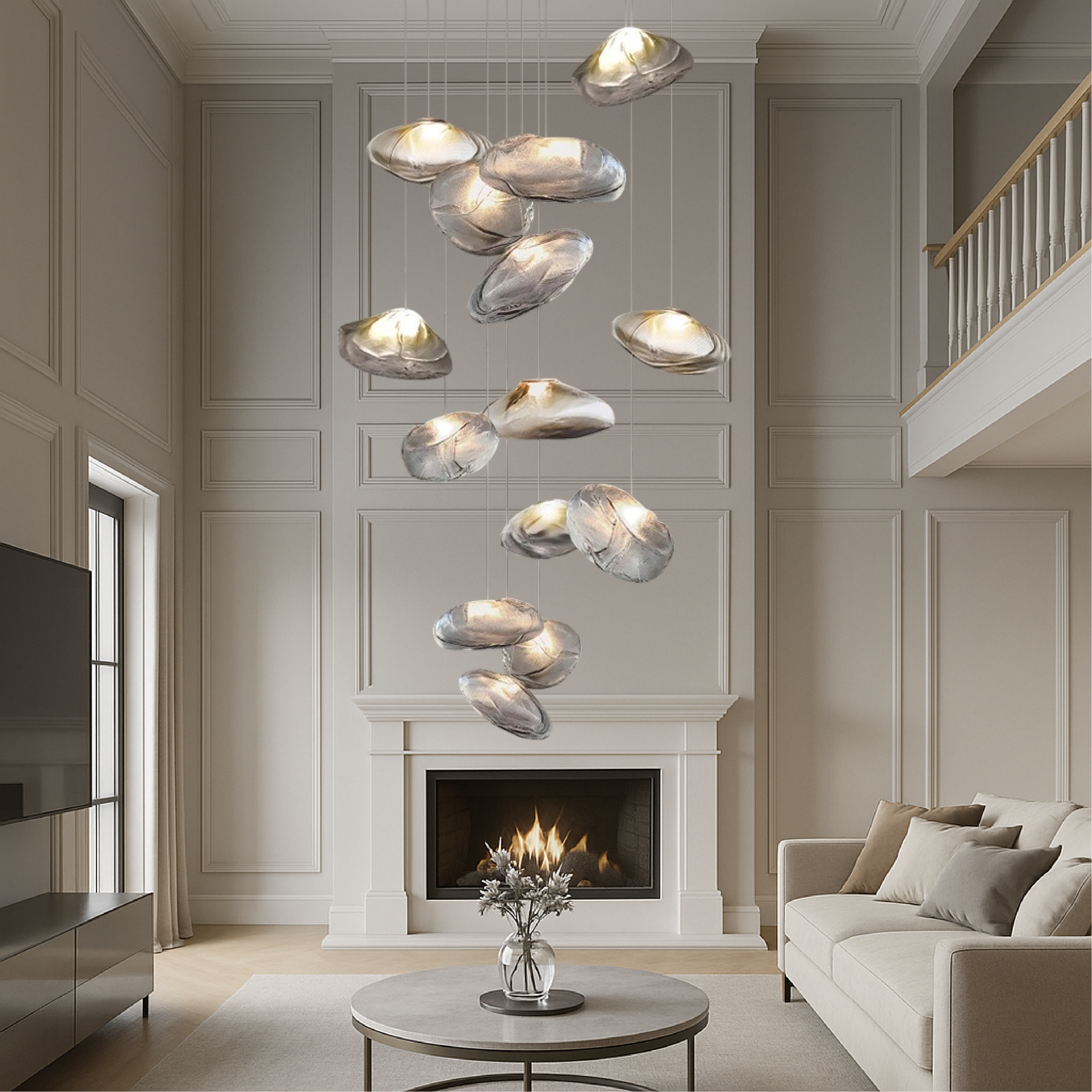 Lustre Villa en verre nordique