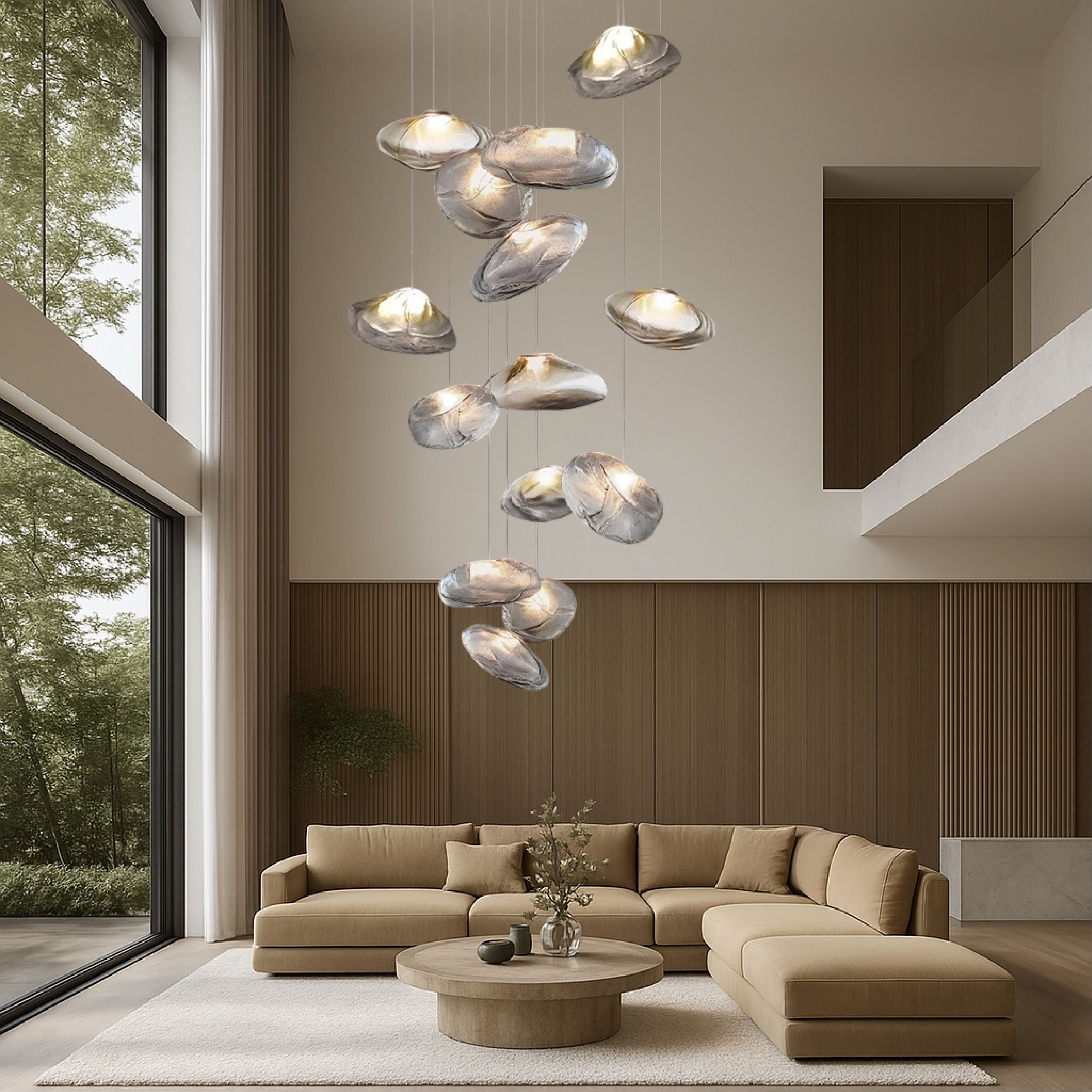 Lustre Villa en verre nordique