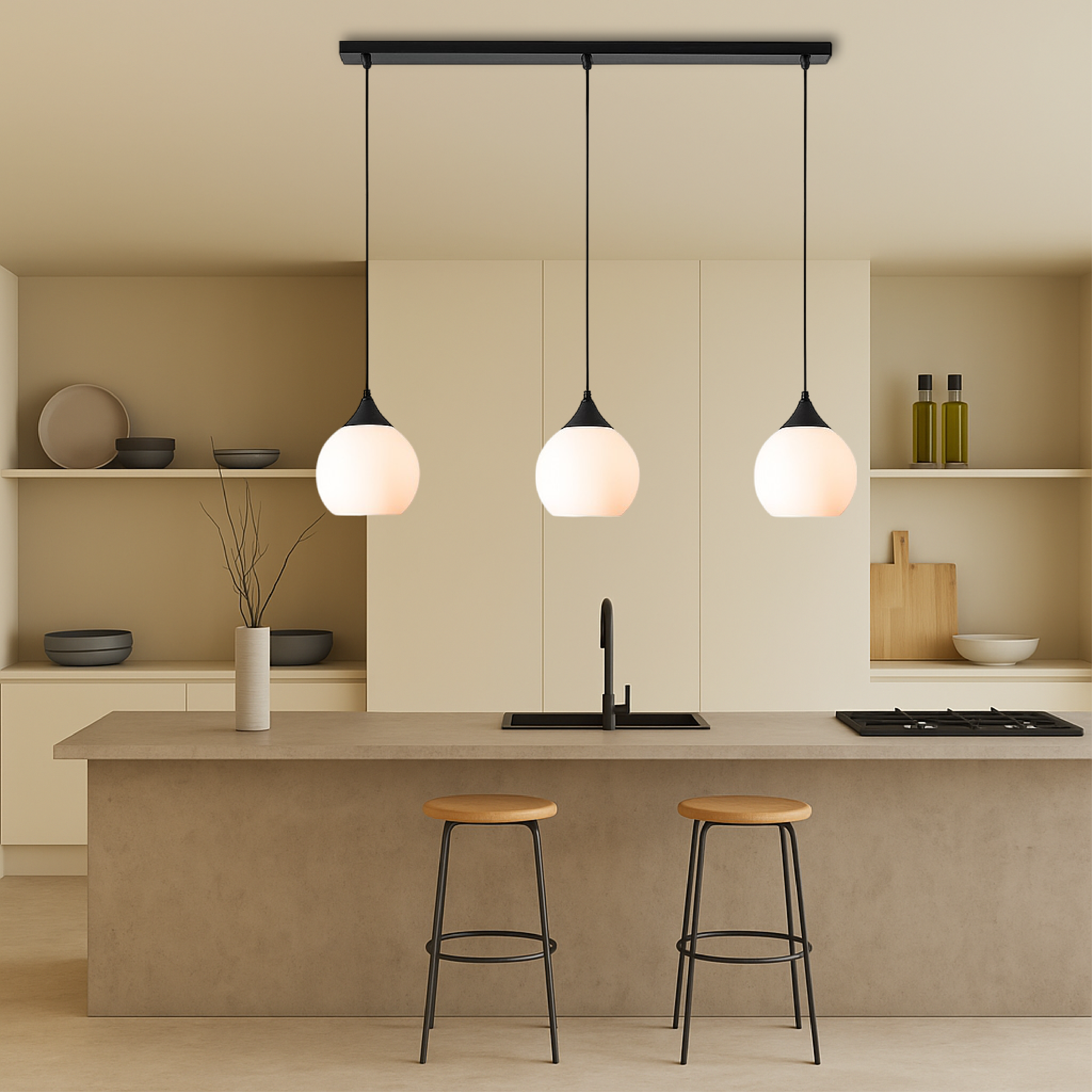 Gade's 3 Heads Dining Table Suspension Light
