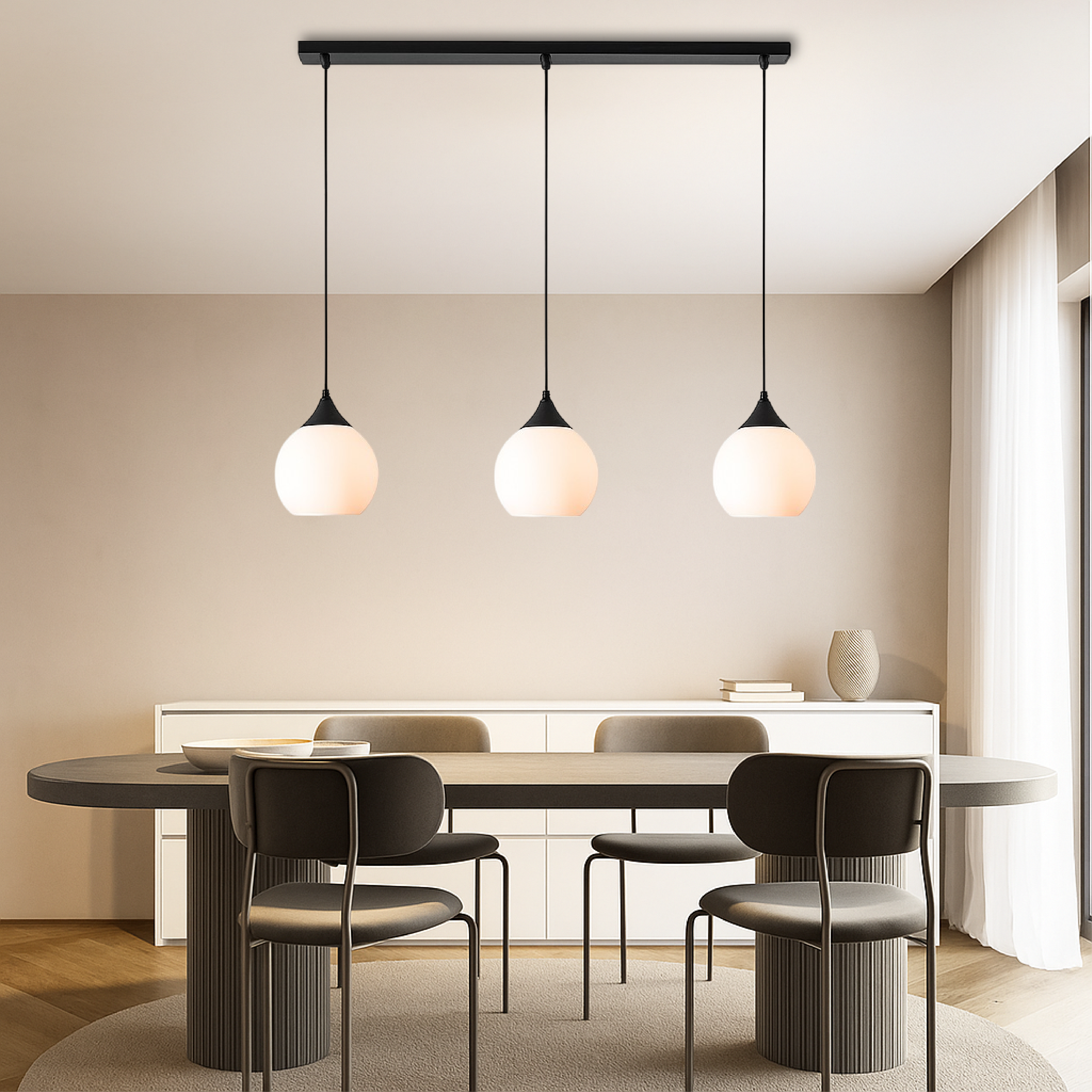 Gade's 3 Heads Dining Table Suspension Light