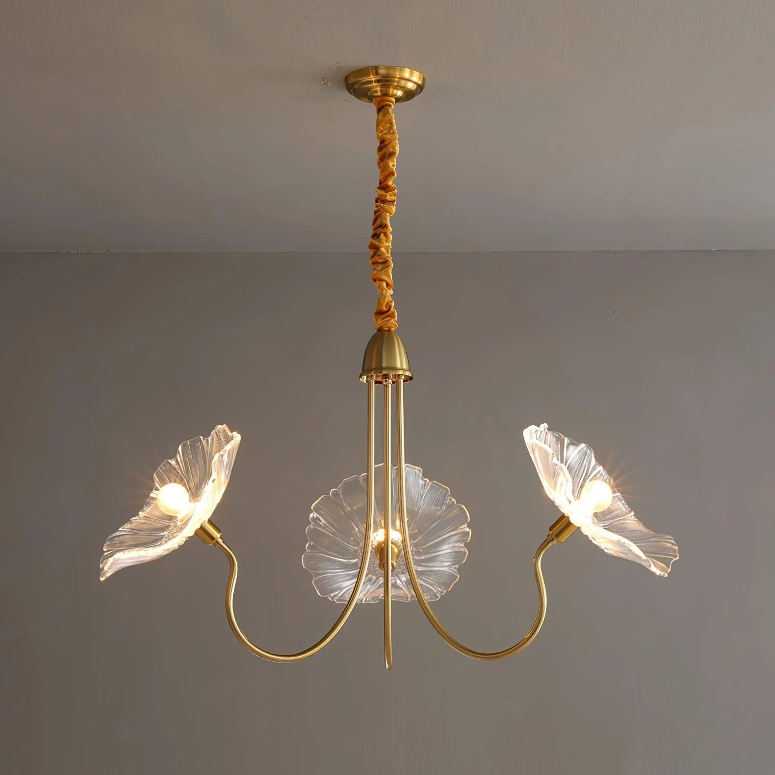 Lustre à feuilles de verre Lotus