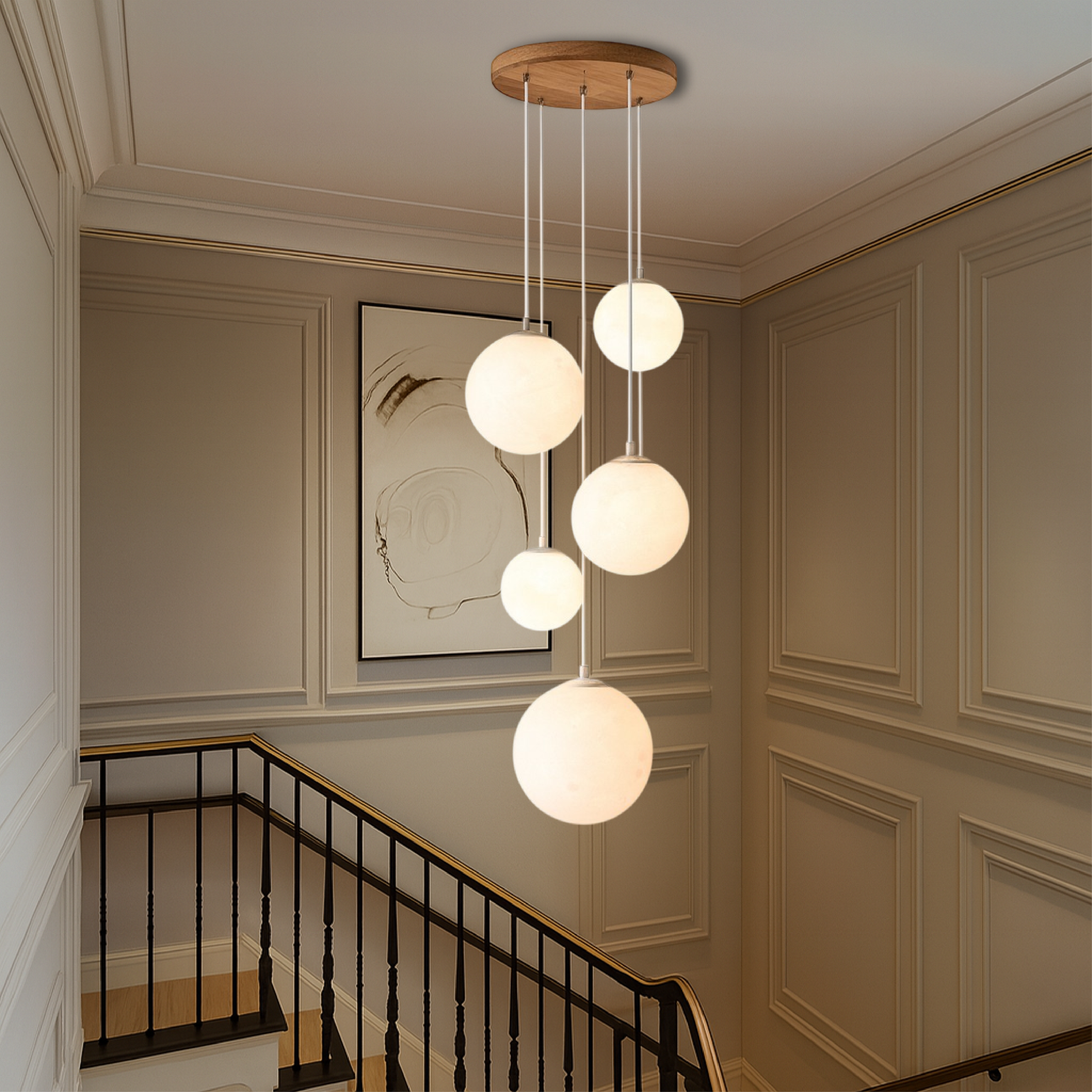 Lustre d'escalier nordique Moonlamp